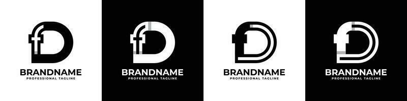 Letter DF or FD Monogram Logo, suitable for any business with DF or FD initials vector