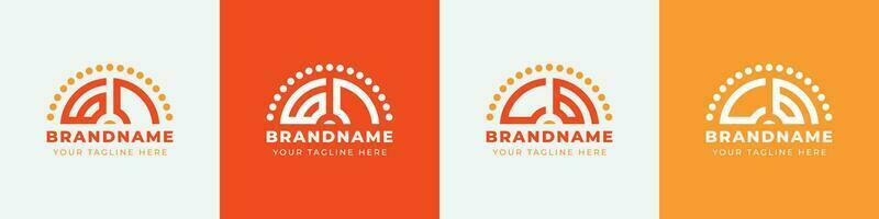 Letter CG and GC Sunrise  Logo Set, suitable for any business with CG or GC initials. vector