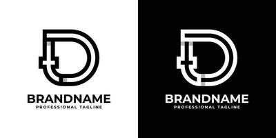 Letter DT or TD Monogram Logo, suitable for any business with DT or TD initials vector