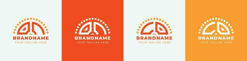 Letter CO and OC Sunrise  Logo Set, suitable for any business with CO or OC initials. vector