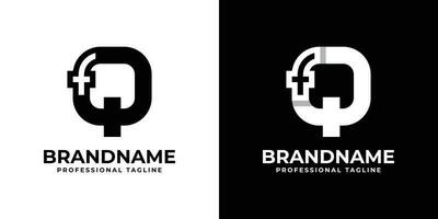 Letter QF or FQ Monogram Logo, suitable for any business with QF or FQ initials vector