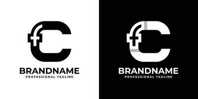 Letter CF or FC Monogram Logo, suitable for any business with CF or FC initials vector