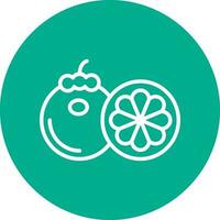 Mangosteen Vector Icon Design