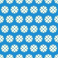 Pickleball seamless pattern with ball on blue background. Flat vector illustration.