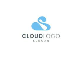 Abstract cloud technology logo design vector