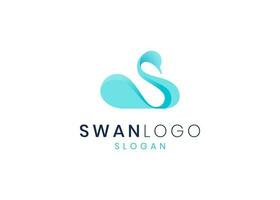 Abstract swan logo design with modern color gradient vector