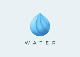 Water drop abstract 3d logo design vector