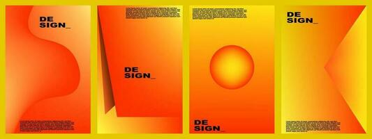 abstract gradient background set for banner, poster, design, template, flyer, brochure, website, etc vector