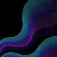 Vector abstract background. Multicolored dynamic lines on a black background. Color waves. Background for design