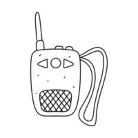 Walkie talkie equipment. Hand drawn doodle style. Vector illustration isolated on white.