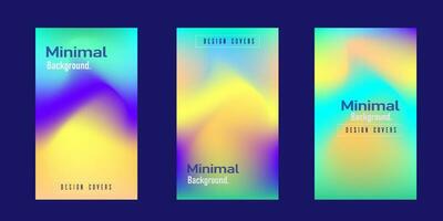 Set of covers design templates with vibrant gradient background. Trendy modern design. Applicable for placards, banners, flyers, presentations, covers and reports. Vector illustration. Eps10