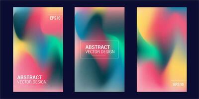 Set of covers design templates with vibrant gradient background. Trendy modern design. Applicable for placards, banners, flyers, presentations, covers and reports. Vector illustration. Eps10