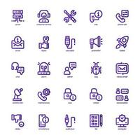 Tech Support Icon pack for your website design, logo, app, and user interface. Tech Support Icon basic line gradient design. Vector graphics illustration and editable stroke.