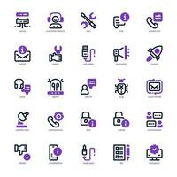 Tech Support Icon pack for your website design, logo, app, and user interface. Tech Support Icon mixed line and solid design. Vector graphics illustration and editable stroke.