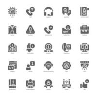 Tech Support Icon pack for your website design, logo, app, and user interface. Tech Support Icon glyph design. Vector graphics illustration and editable stroke.