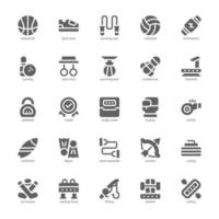 Sports Equipment Icon pack for your website design, logo, app, and user interface. Sports Equipment Icon glyph design. Vector graphics illustration and editable stroke.