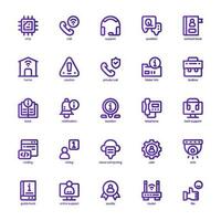 Tech Support Icon pack for your website design, logo, app, and user interface. Tech Support Icon basic line gradient design. Vector graphics illustration and editable stroke.