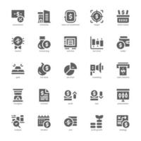 Stock Market Icon pack for your website design, logo, app, and user interface. Stock Market Icon glyph design. Vector graphics illustration and editable stroke.