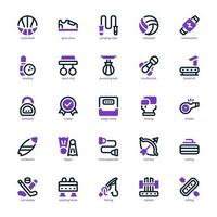 Sports Equipment Icon pack for your website design, logo, app, and user interface. Sports Equipment Icon mixed line and solid design. Vector graphics illustration and editable stroke.