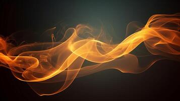 Beauty of a single line of orange smoke elegantly meandering through space,  AI Generated photo