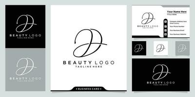JD Initial handwriting logo vector with business card design