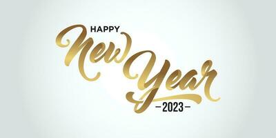 Happy new year. golden metal lettering isolated on white background. vector