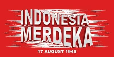 Indonesia Merdeka background banner with flag vector