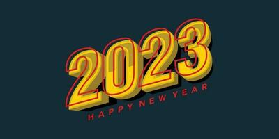 Happy new year 2023 text typography design vector template