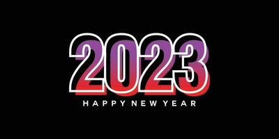 Happy new year 2023 text typography design vector template