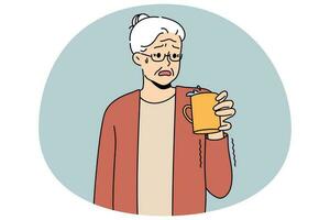 Elderly woman have symptoms of Parkinson disease vector