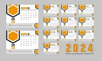 2024 calendar design with background vector