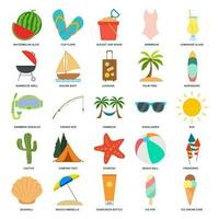 Summer icon set, travel symbols collection, logo illustrations, beach icons, tourism signs linear pictograms package isolated vector illustration