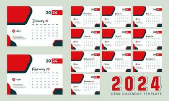 2024 calendar design with background vector