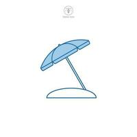 playa paraguas icono símbolo vector ilustración aislado en blanco antecedentes