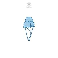 hielo crema cono icono símbolo vector ilustración aislado en blanco antecedentes