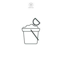 Bucket and Spade icon symbol vector illustration isolated on white background