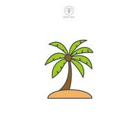 Palm Tree icon symbol vector illustration isolated on white background