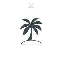 palma árbol icono símbolo vector ilustración aislado en blanco antecedentes