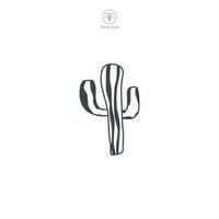 cactus icono símbolo vector ilustración aislado en blanco antecedentes