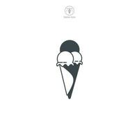 Ice Cream Cone icon symbol vector illustration isolated on white background