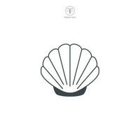 Seashell icon symbol vector illustration isolated on white background