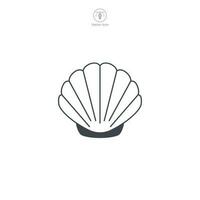 Seashell icon symbol vector illustration isolated on white background