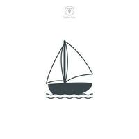 Sailing Boat icon symbol vector illustration isolated on white background