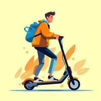 Vibrant electric scooter - A dynamic vector illustration featuring an electric scooter against a striking yellow background. Add a splash of energy to your designs