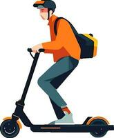 Sleek and isolated - An electric scooter vector illustration without background. Perfect for versatile usage and easy integration into various design projects.