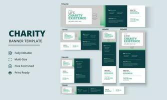 Charity flyer Banner, Life charity existence promotion, Education program Banner Design vector