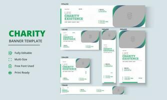 Charity flyer Banner, Life charity existence promotion, Education program Banner Design vector