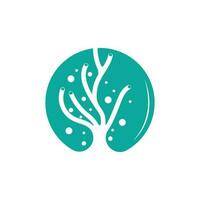 Coral Logo, Marine Plant Design Place Marine Animal, Seaweed Sea Vector