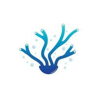 Coral Logo, Marine Plant Design Place Marine Animal, Seaweed Sea Vector