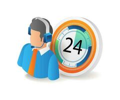 Customer service 24 hours non-stop vector